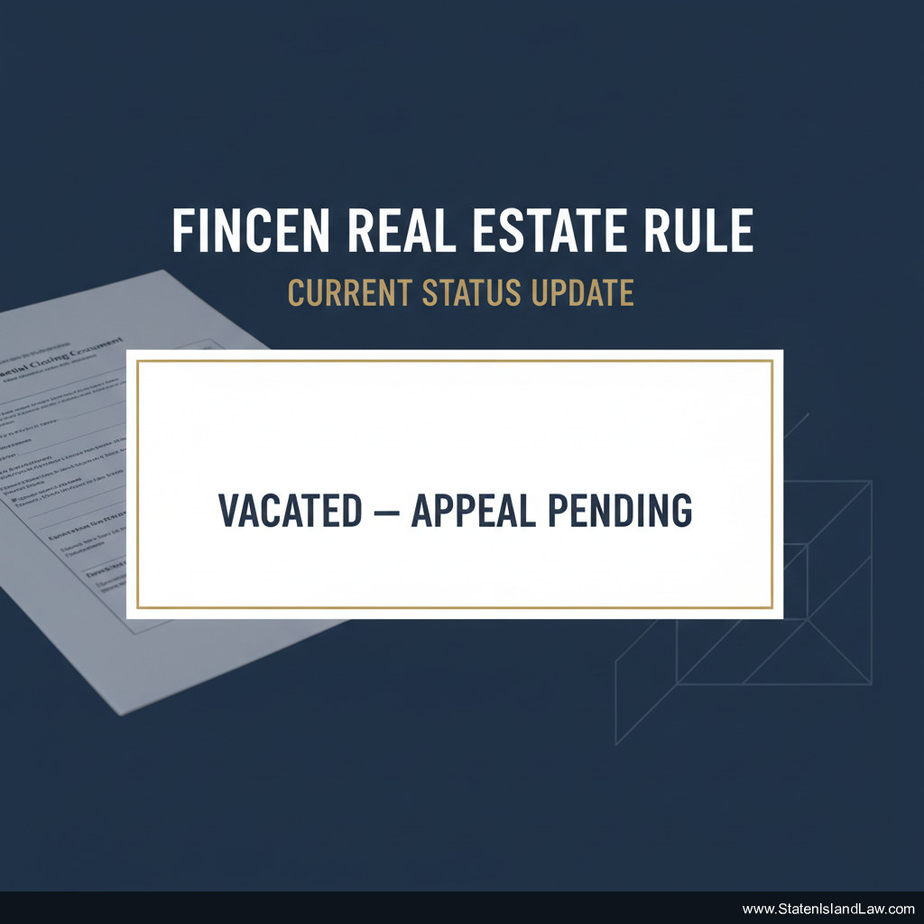 FinCEN's Residential Real Estate Rule Was Vacated: What Buyers, Sellers, and Closing Professionals Should Know